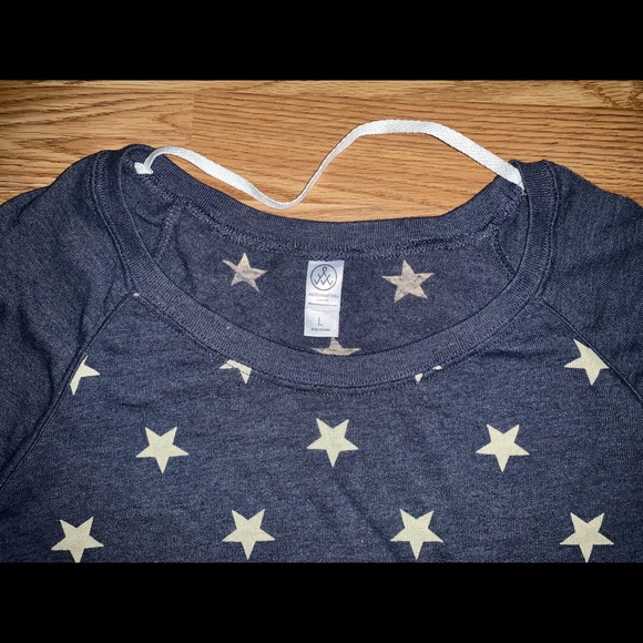 Blue Stars Printed Slouchy Eco-jersey Pullover - Picture 7 of 7
